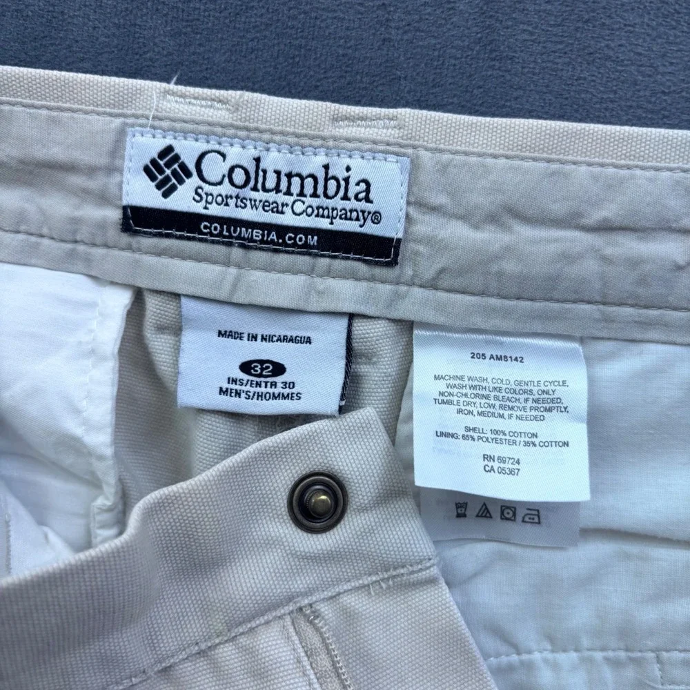 Columbia Sportswear Mens 32x28 Tan Canvas Utility Pants Khaki Workwear